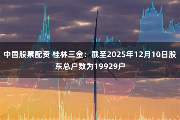 中国股票配资 桂林三金：截至2025年12月10日股东总户数为19929户
